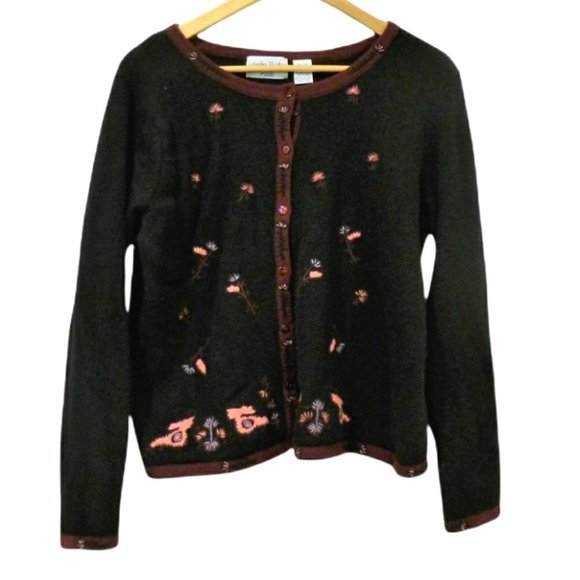 VINTAGE 1990's Lambswool Embroidered Cardigan - Picture 10 of 10